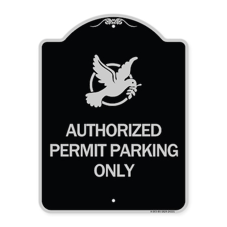 Signmission Authorized Church Parking W/ Graphic Heavy-Gauge Aluminum Sign, 24" x 18", BS-1824-24331 A-DES-BS-1824-24331